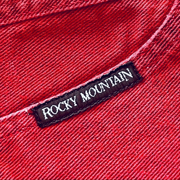 Vintage Rocky Mountain Jeans Bareback Deep Red RARE Pleats Denim Cotton 90s 80s - Picture 8 of 12